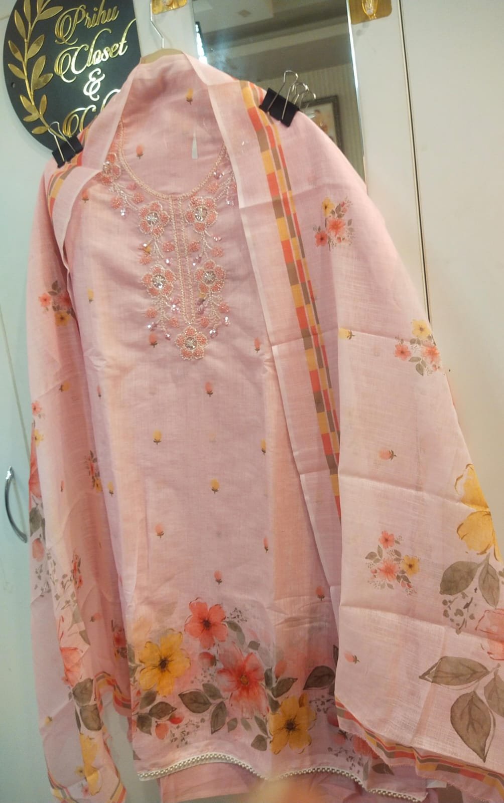 Pink Floral Unstich Suit
